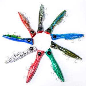 150mm big game saltwater popper trolling lure 3d eyes printing 605
