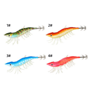 80mm shrimp jig egi deep sea lure 3d eyes print 607